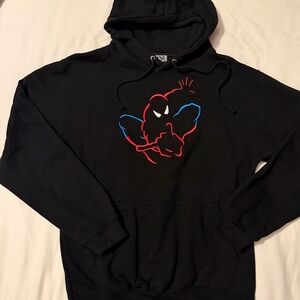 Marvel Black Hoodie with Red and Blue Spider-Man Graphic